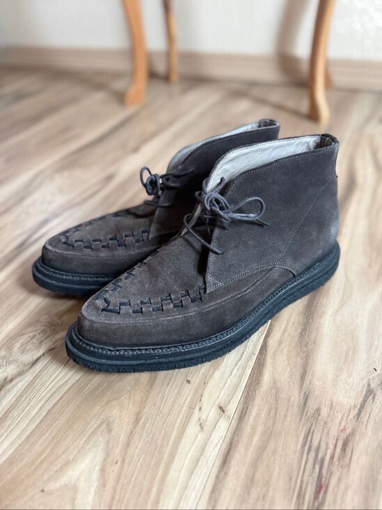 AllSaints Mens Brown Leon Suede Leather Lace Up Woven Chukka Boots Size 42 main image 4